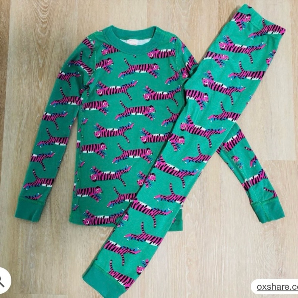 Hanna Andersson Pink Tigers Long John Pajama Set